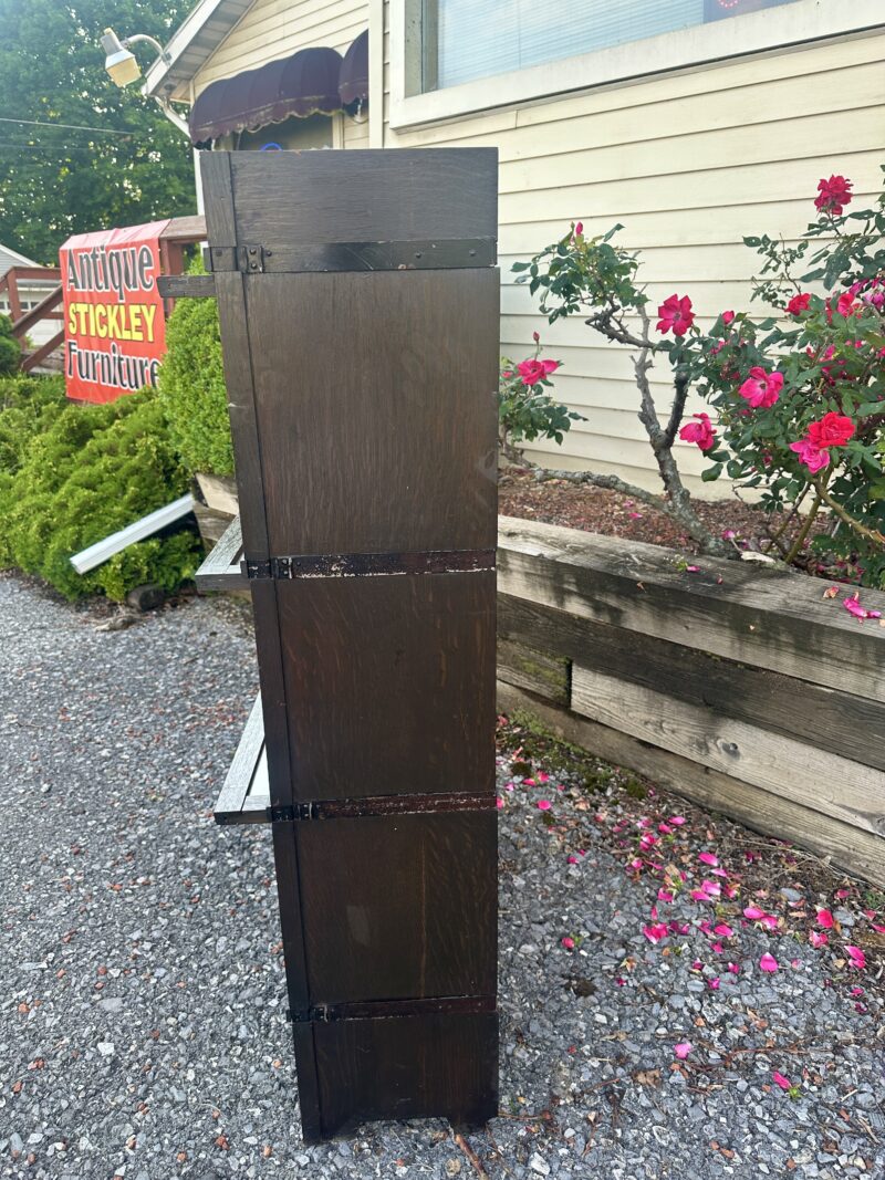 SUPERB Antique Arts & Crafts Mission 3-Section Bookcase with Bottom Drawer - W2794 - Image 9