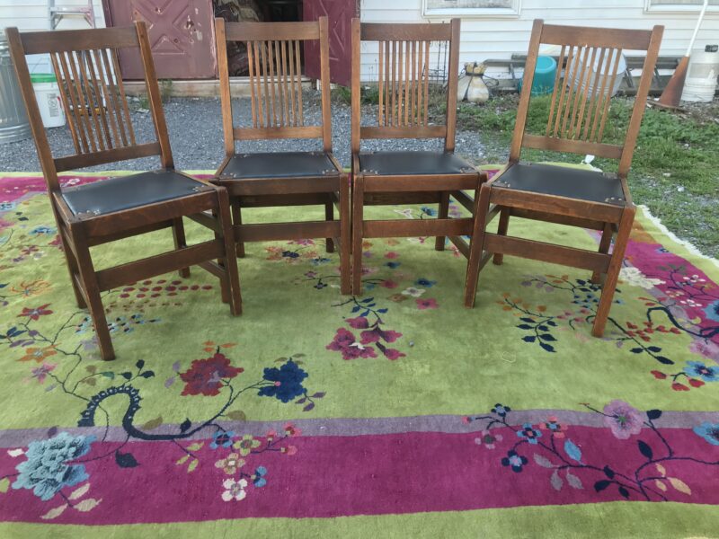 Set of Four (4) L&JG Stickley Spindle Chairs - Image 13