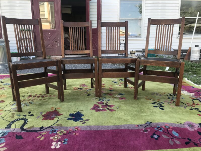 Set of Four (4) L&JG Stickley Spindle Chairs - Image 12