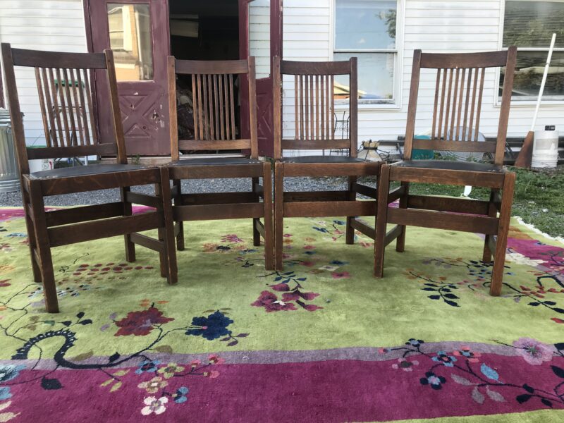 Set of Four (4) L&JG Stickley Spindle Chairs - Image 11