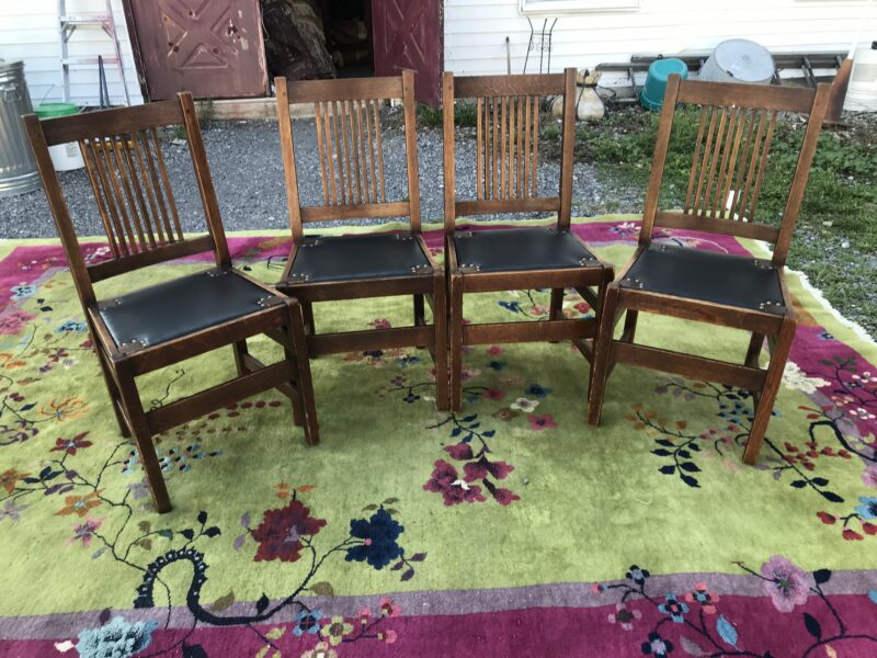Set of Four (4) L&JG Stickley Spindle Chairs - Image 8