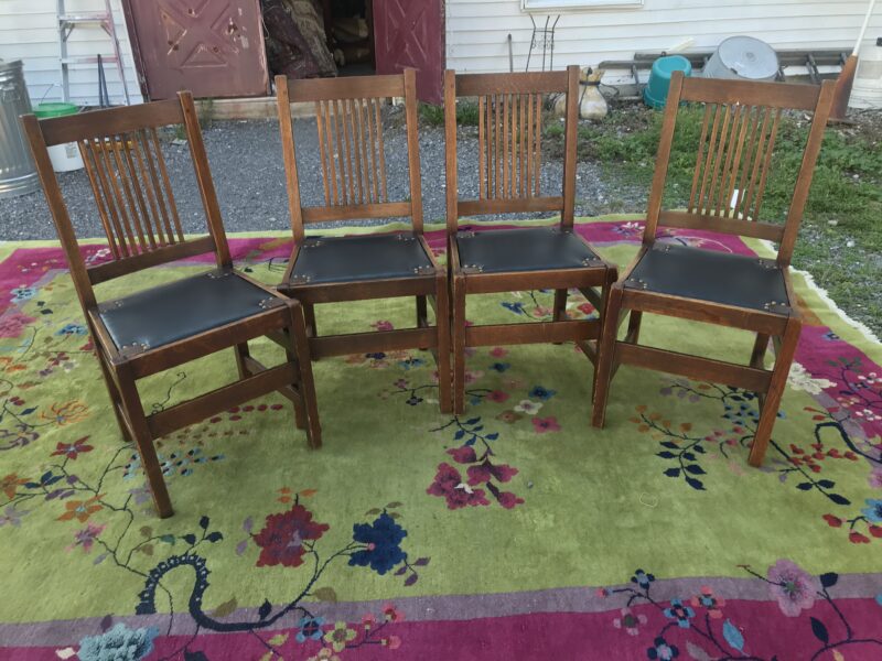 Set of Four (4) L&JG Stickley Spindle Chairs - Image 7