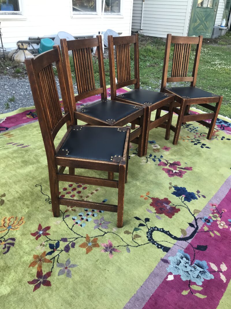 Set of Four (4) L&JG Stickley Spindle Chairs - Image 5