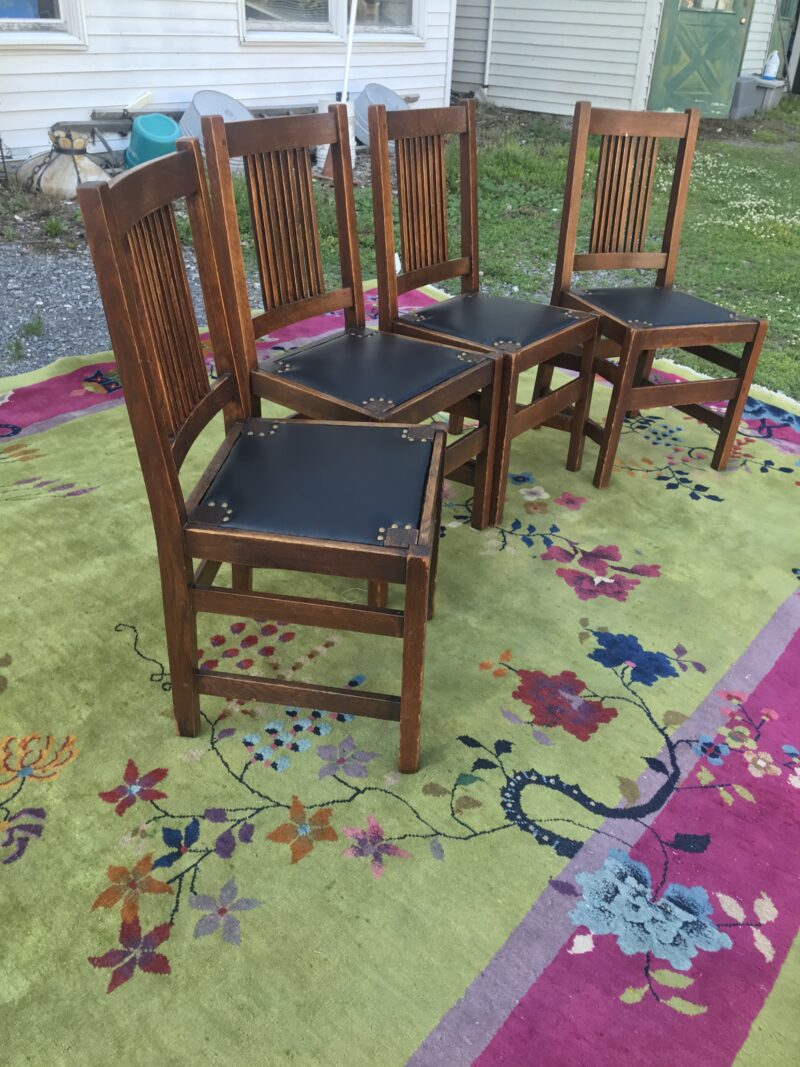 Set of Four (4) L&JG Stickley Spindle Chairs - Image 4