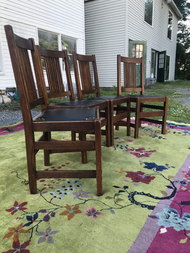 Set of Four (4) L&JG Stickley Spindle Chairs - Image 3