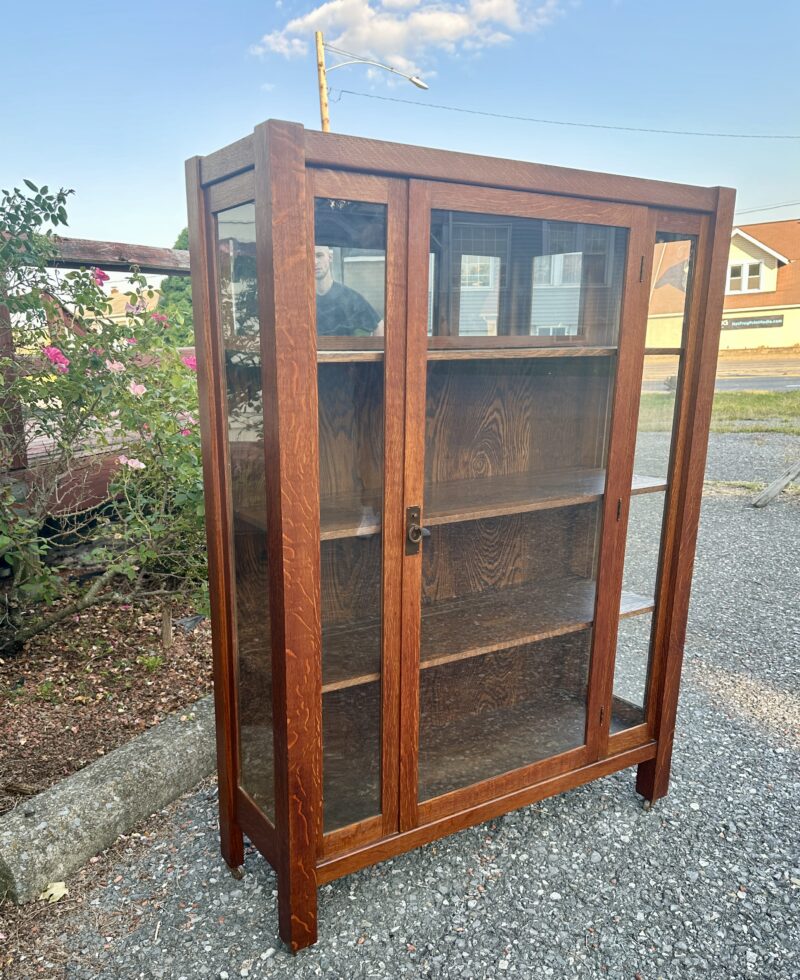 Antique Stickley Bros one door china cabinet - w1111 - Image 8