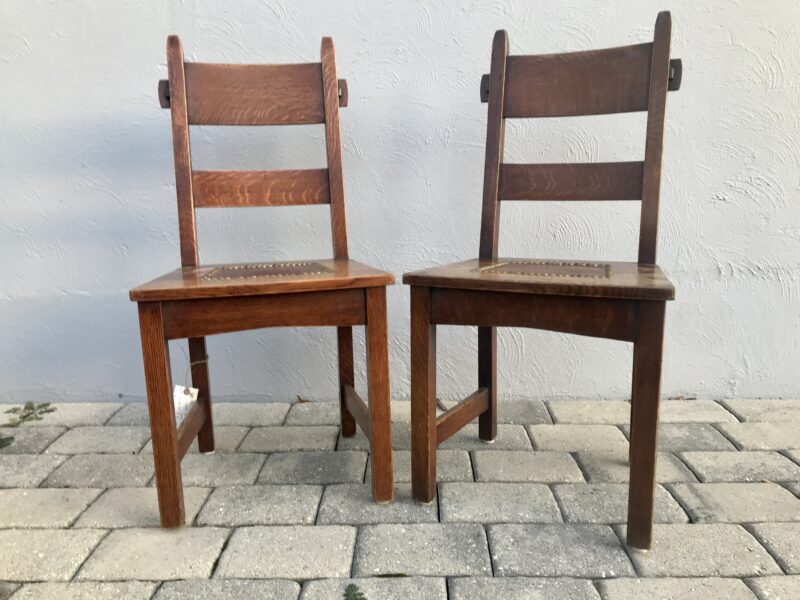 Set of Six Collectible Gustav Stickley Rabbit Ear Chairs circa 1901 - W7180 - Image 3