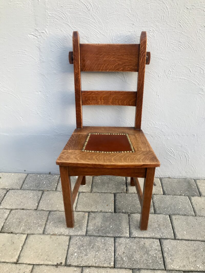 Set of six (6) Gustav Stickley "Rabbit Ear" Chairs c. 1901 - Image 21