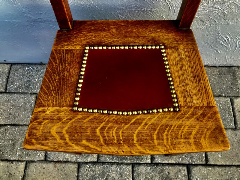 Set of Six Collectible Gustav Stickley Rabbit Ear Chairs circa 1901 - W7180 - Image 8