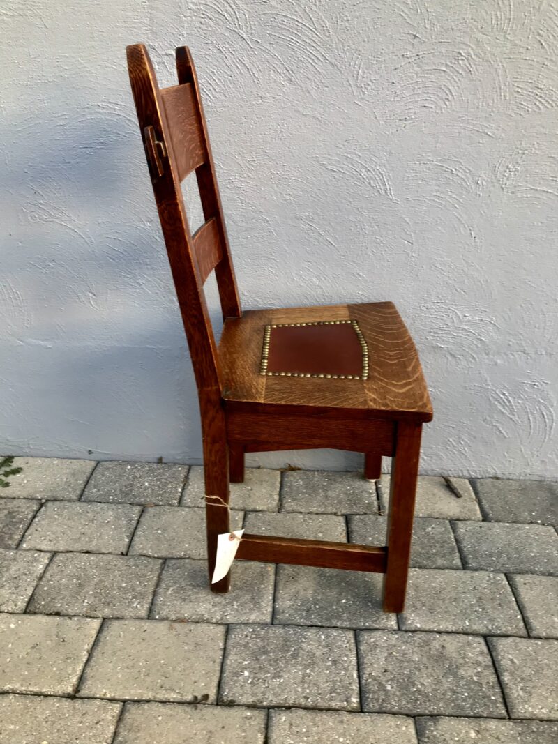 Set of Six Collectible Gustav Stickley Rabbit Ear Chairs circa 1901 - W7180 - Image 7