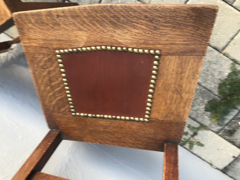 Set of Six Collectible Gustav Stickley Rabbit Ear Chairs circa 1901 - W7180 - Image 19