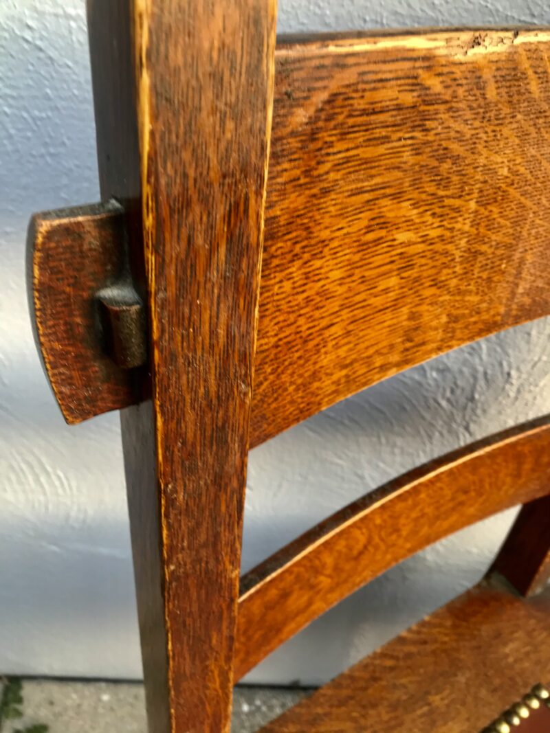 Set of Six Collectible Gustav Stickley Rabbit Ear Chairs circa 1901 - W7180 - Image 24