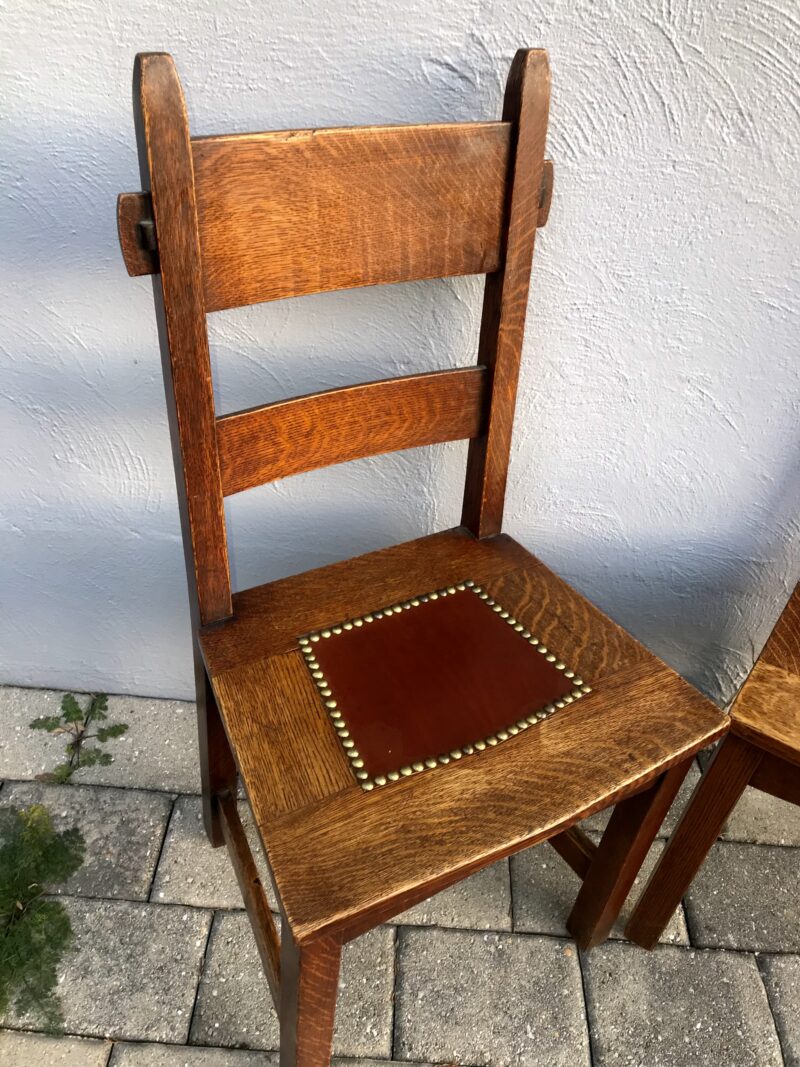 Set of Six Collectible Gustav Stickley Rabbit Ear Chairs circa 1901 - W7180 - Image 23