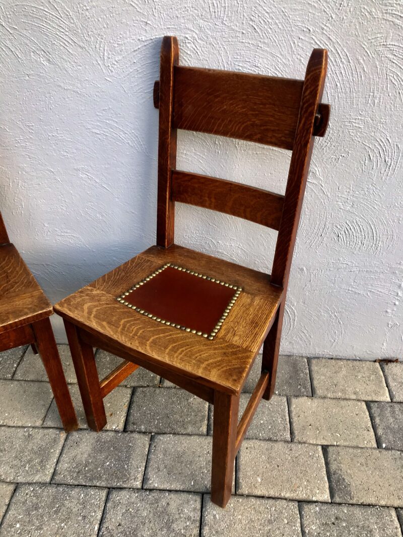 Set of Six Collectible Gustav Stickley Rabbit Ear Chairs circa 1901 - W7180 - Image 22