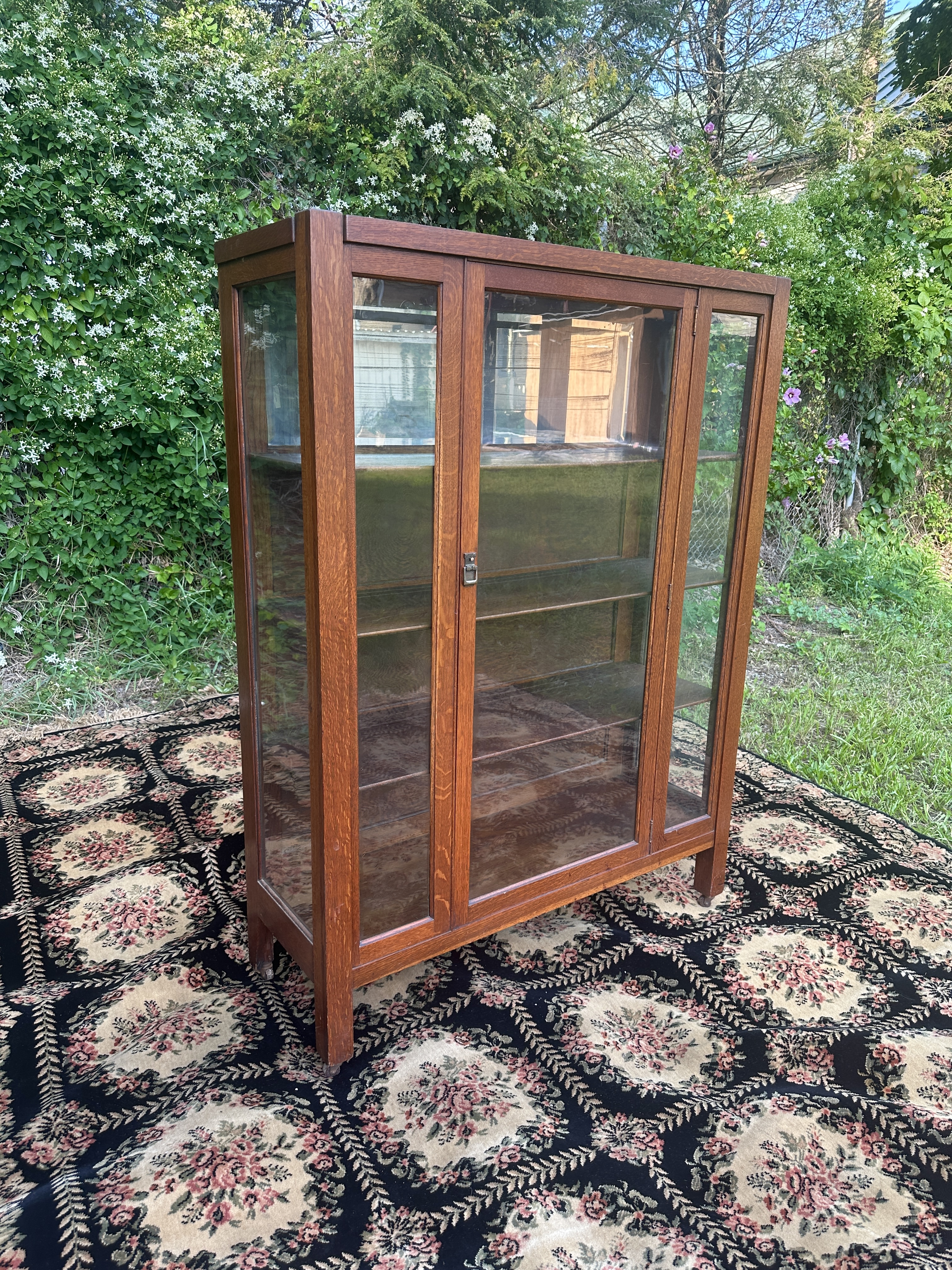 Two Door Antique Stickley Brothers China Cabinet 1910 W8405 - Image 22