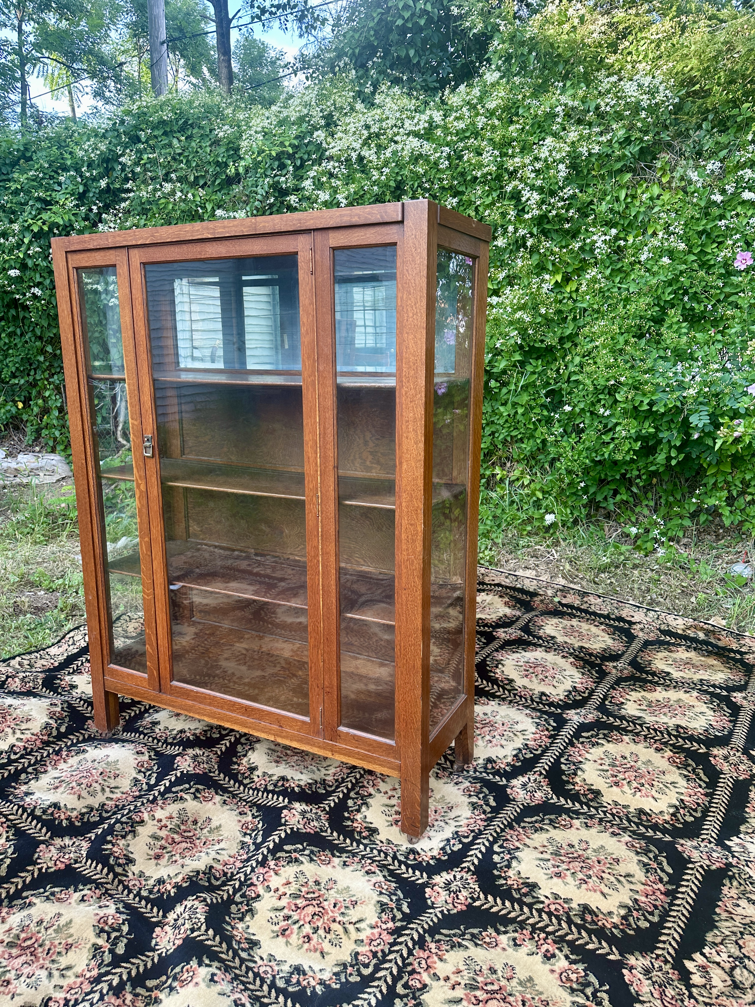 Two Door Antique Stickley Brothers China Cabinet 1910 W8405 - Image 21