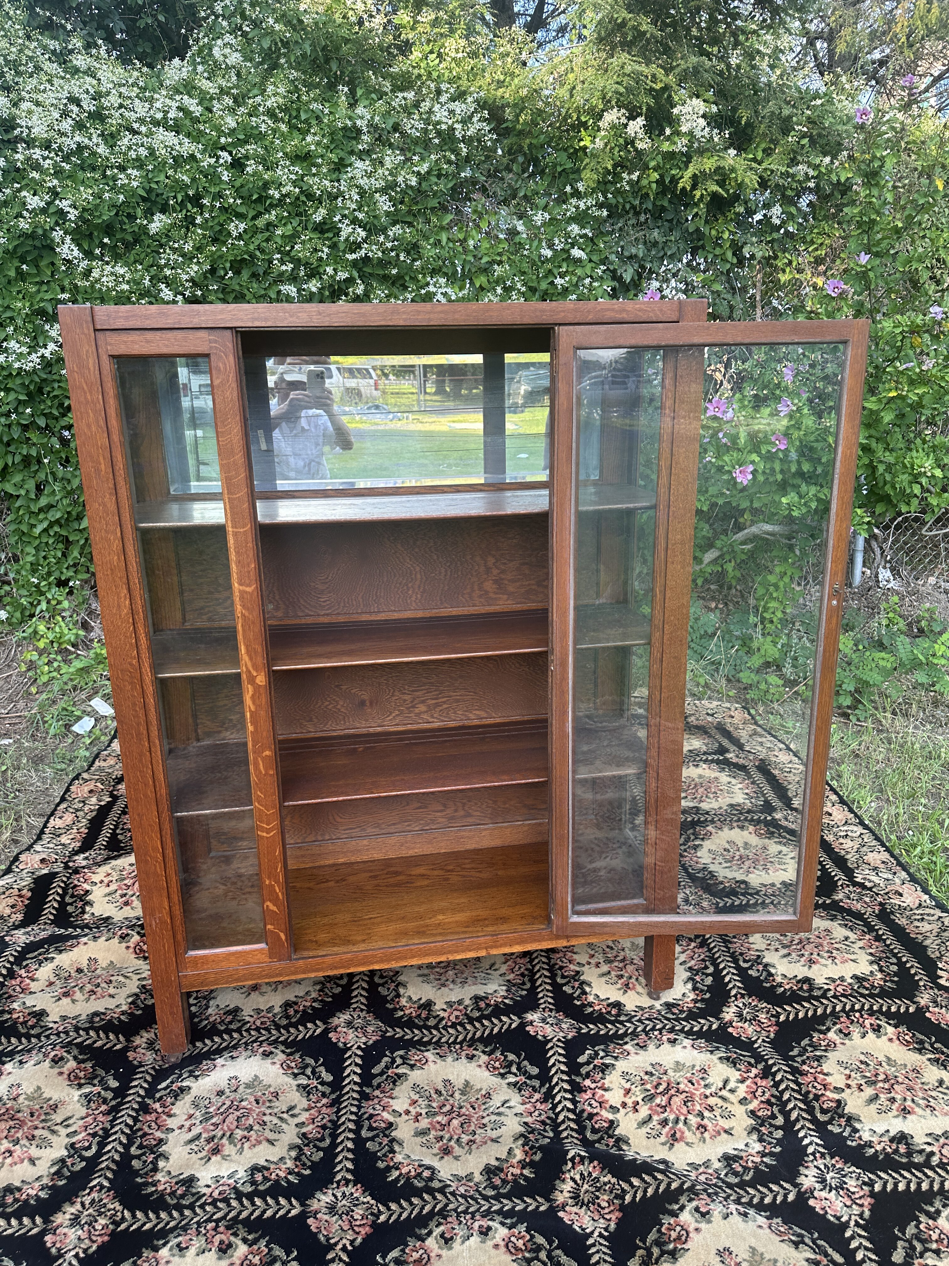 Two Door Antique Stickley Brothers China Cabinet 1910 W8405 - Image 11