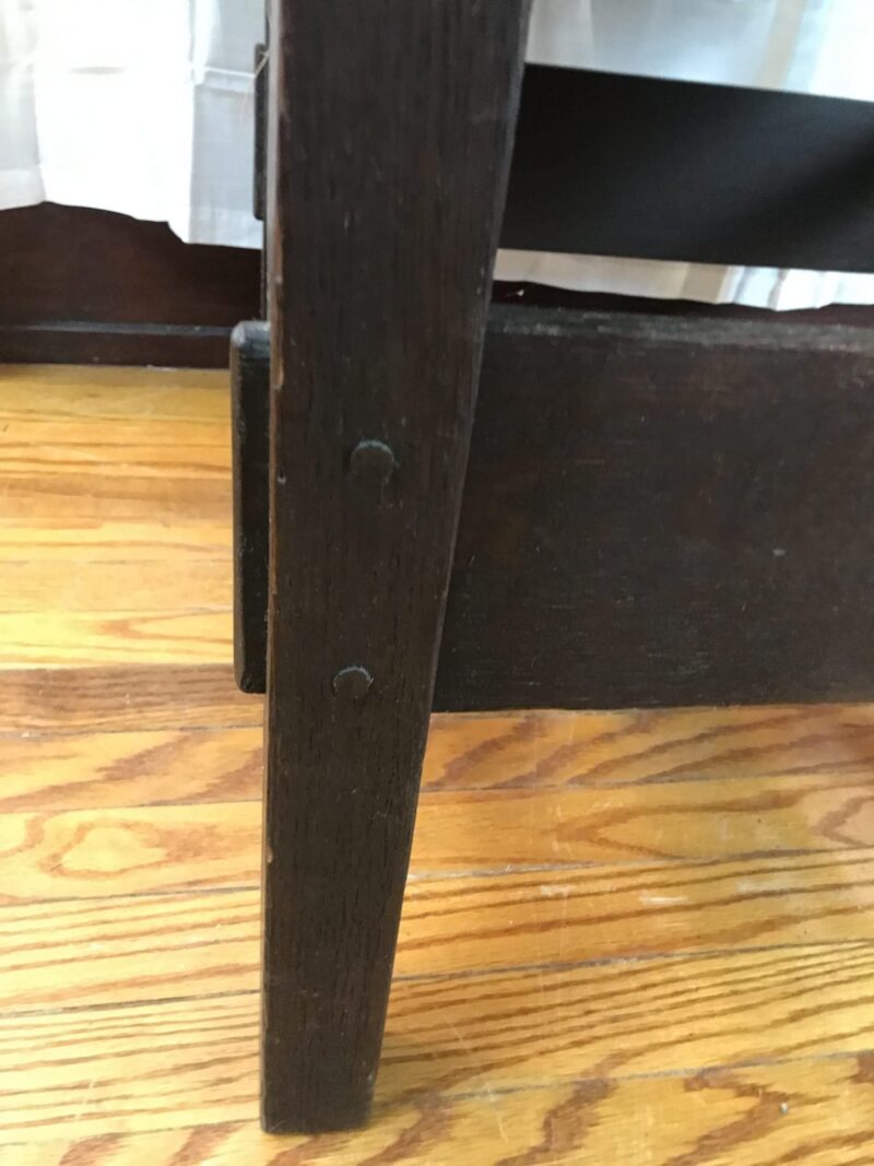 SUPERB Rare Circa 1901 GUSTAV STICKLEY Thurdan Arm Chair with Original Rush Seat  WXXXX                                                                 SOLD - Image 5