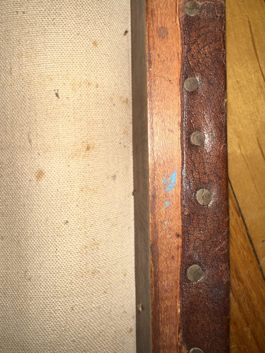Antique Gustav Stickley Spindled Footstool Original Leather Top W7968 - Image 13