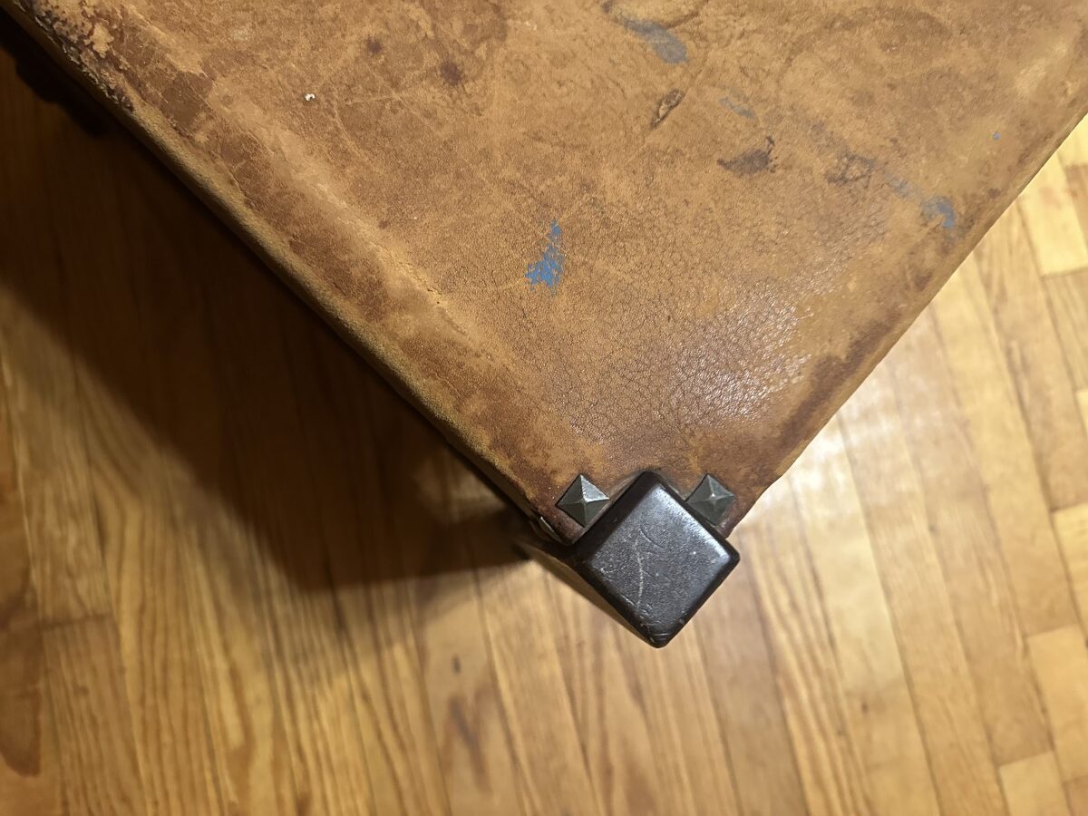 Antique Gustav Stickley Spindled Footstool Original Leather Top W7968 - Image 20