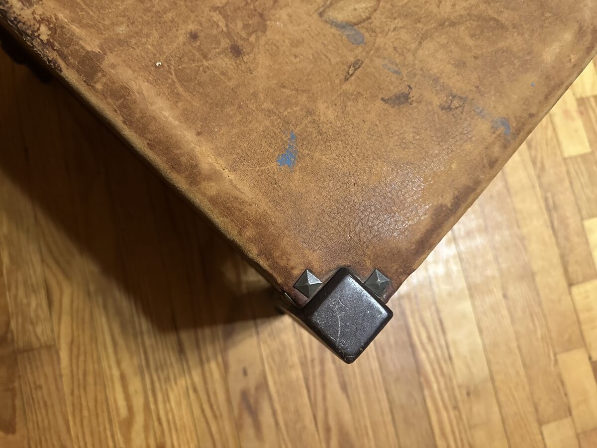Antique Gustav Stickley Spindled Footstool Original Leather Top W7968 - Image 21