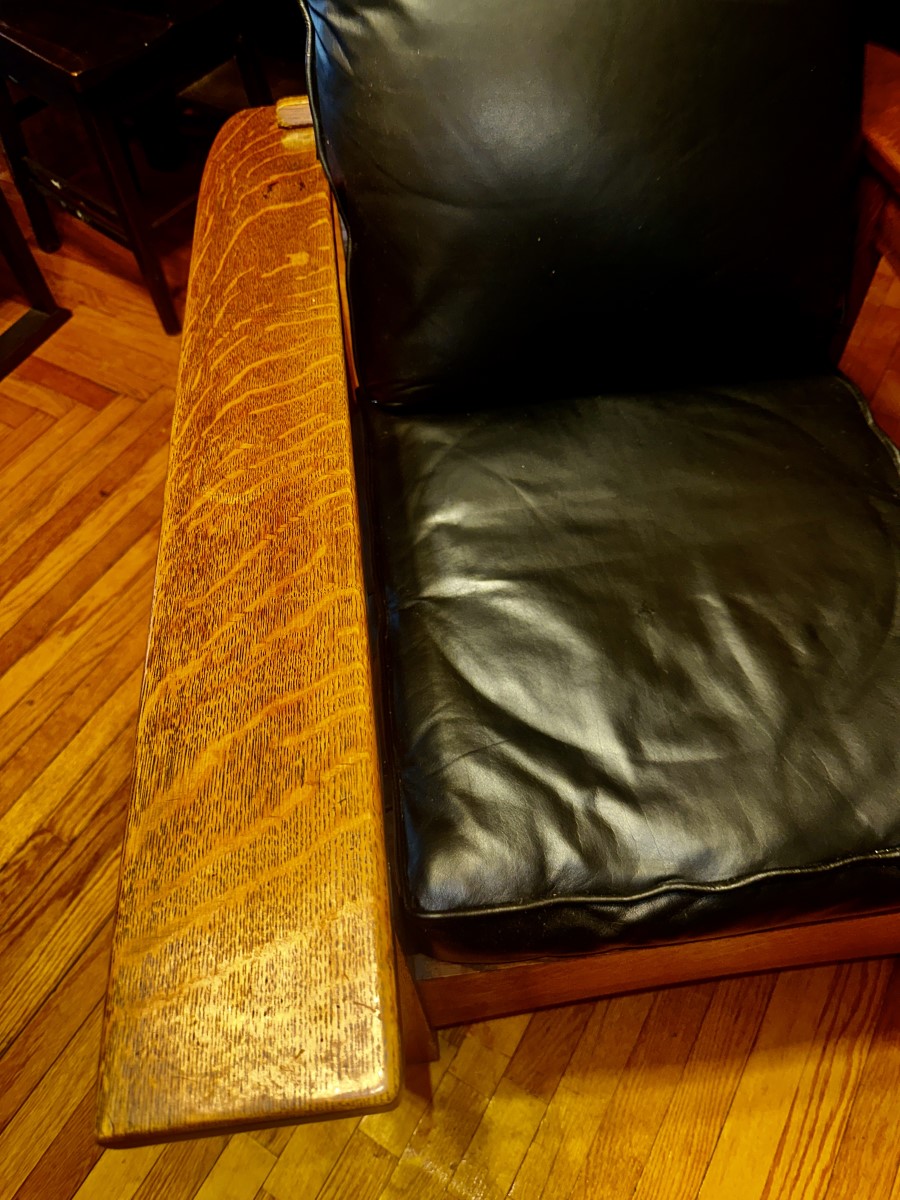 SUPERB Antique Charles Limbert Morris Chair W7190 - Image 4
