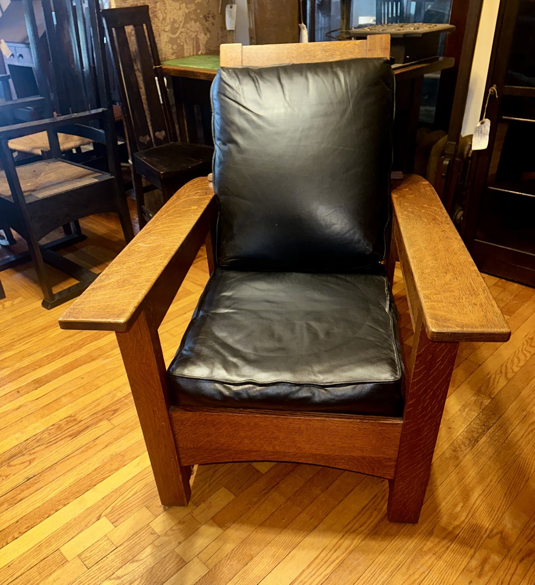 SUPERB Antique Charles Limbert Morris Chair W7190 - Image 5