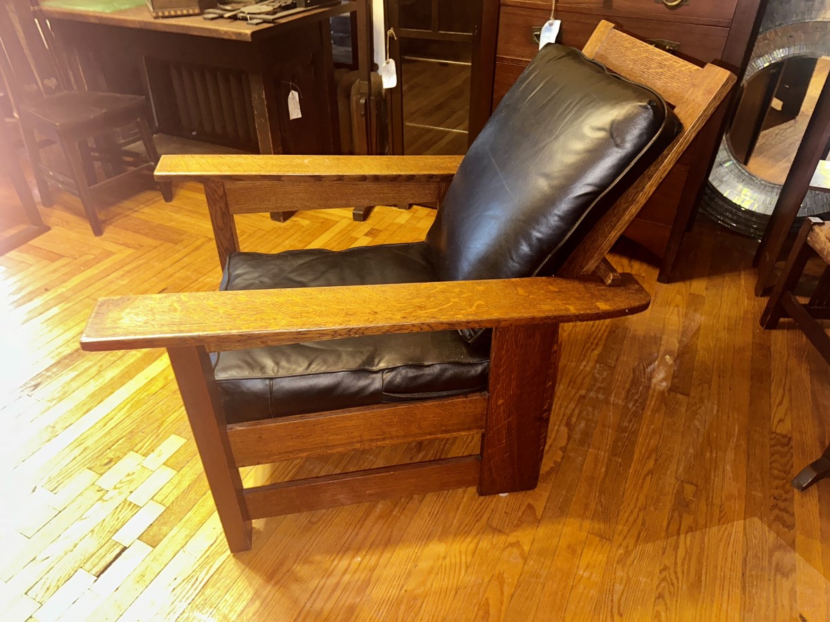 SUPERB Antique Charles Limbert Morris Chair W7190 - Image 9