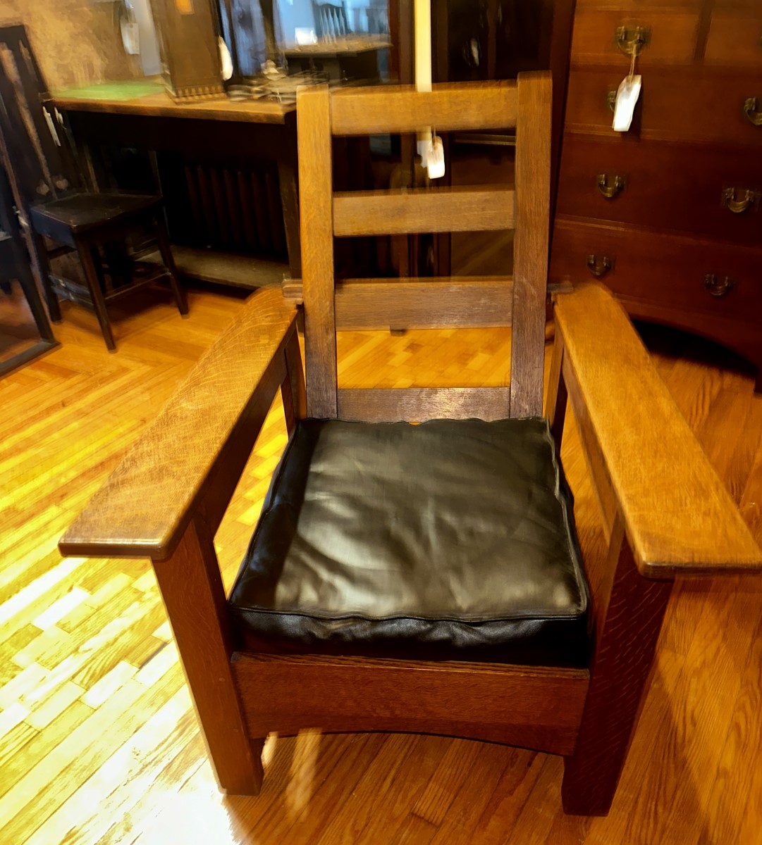 SUPERB Antique Charles Limbert Morris Chair W7190 - Image 11