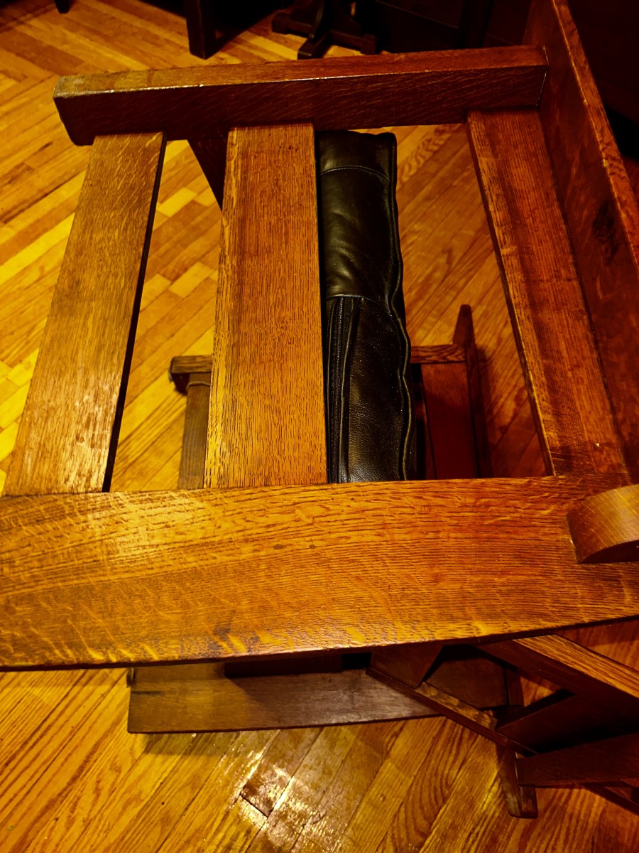 SUPERB Antique Charles Limbert Morris Chair W7190 - Image 17