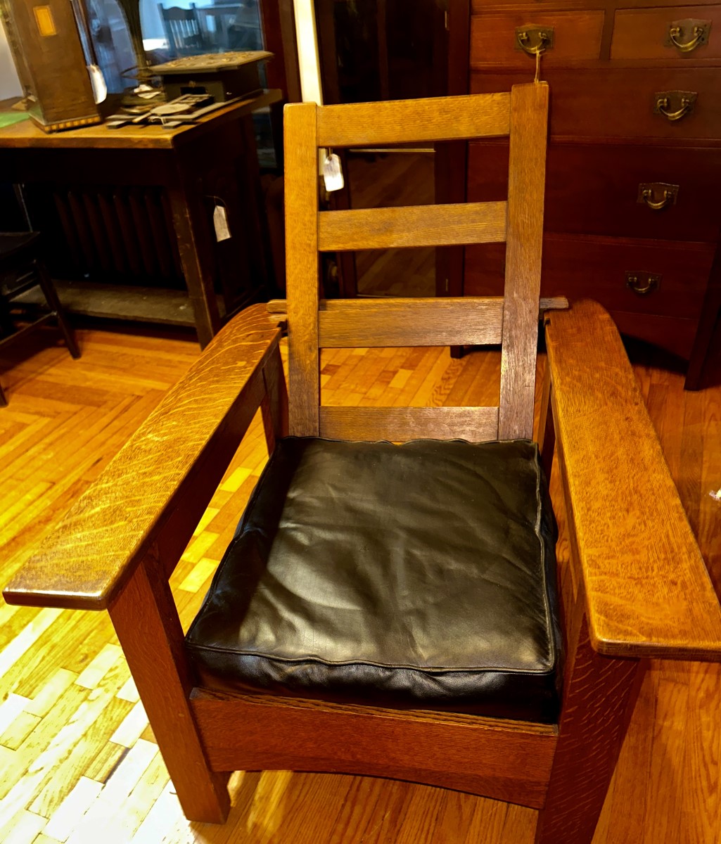 SUPERB Antique Charles Limbert Morris Chair W7190 - Image 19