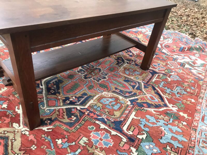 Great Antique L&JG STICKLEY three drawer Library Table  W081 - Image 6