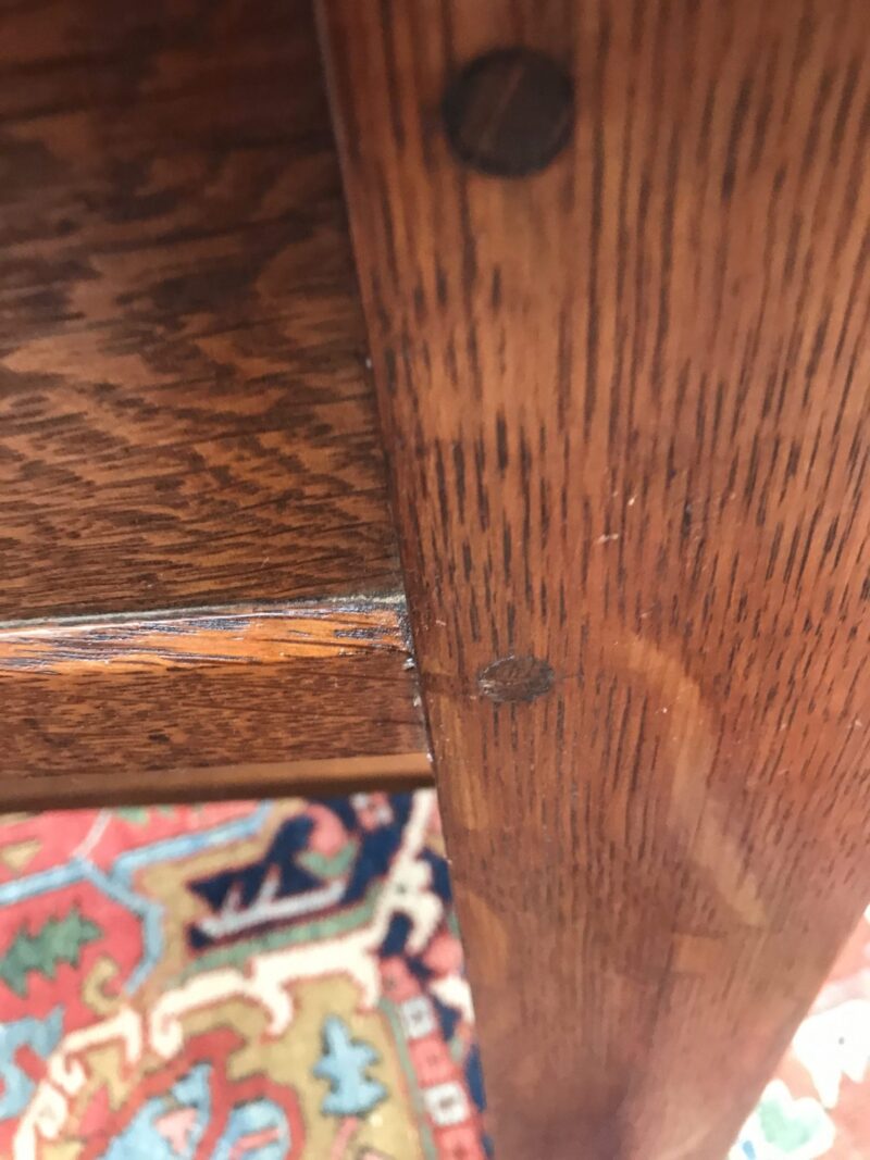 Great Antique L&JG STICKLEY three drawer Library Table  W081 - Image 7