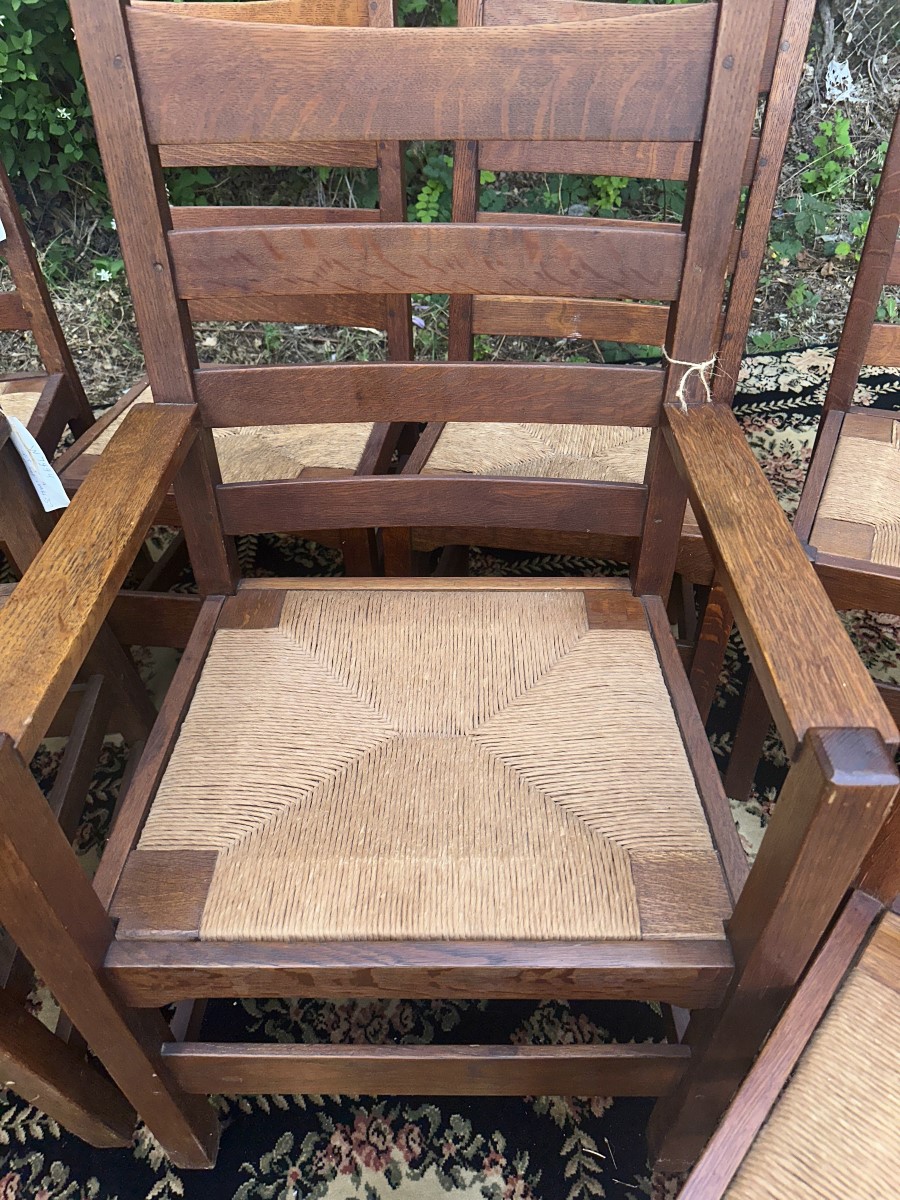 SUPERB Antique Gustav Stickley Dining Chairs Model 352 W7794 - Image 3