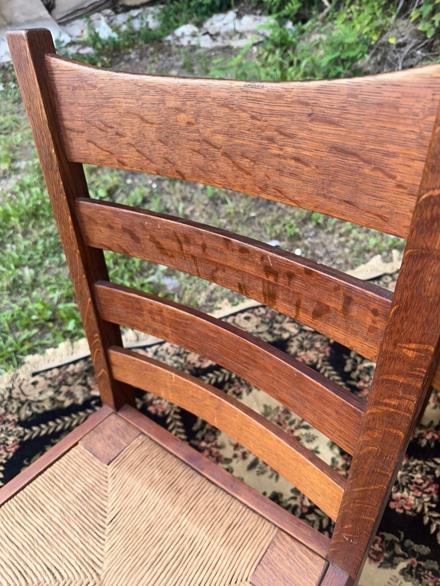 SUPERB Antique Gustav Stickley Dining Chairs Model 352 W7794 - Image 5