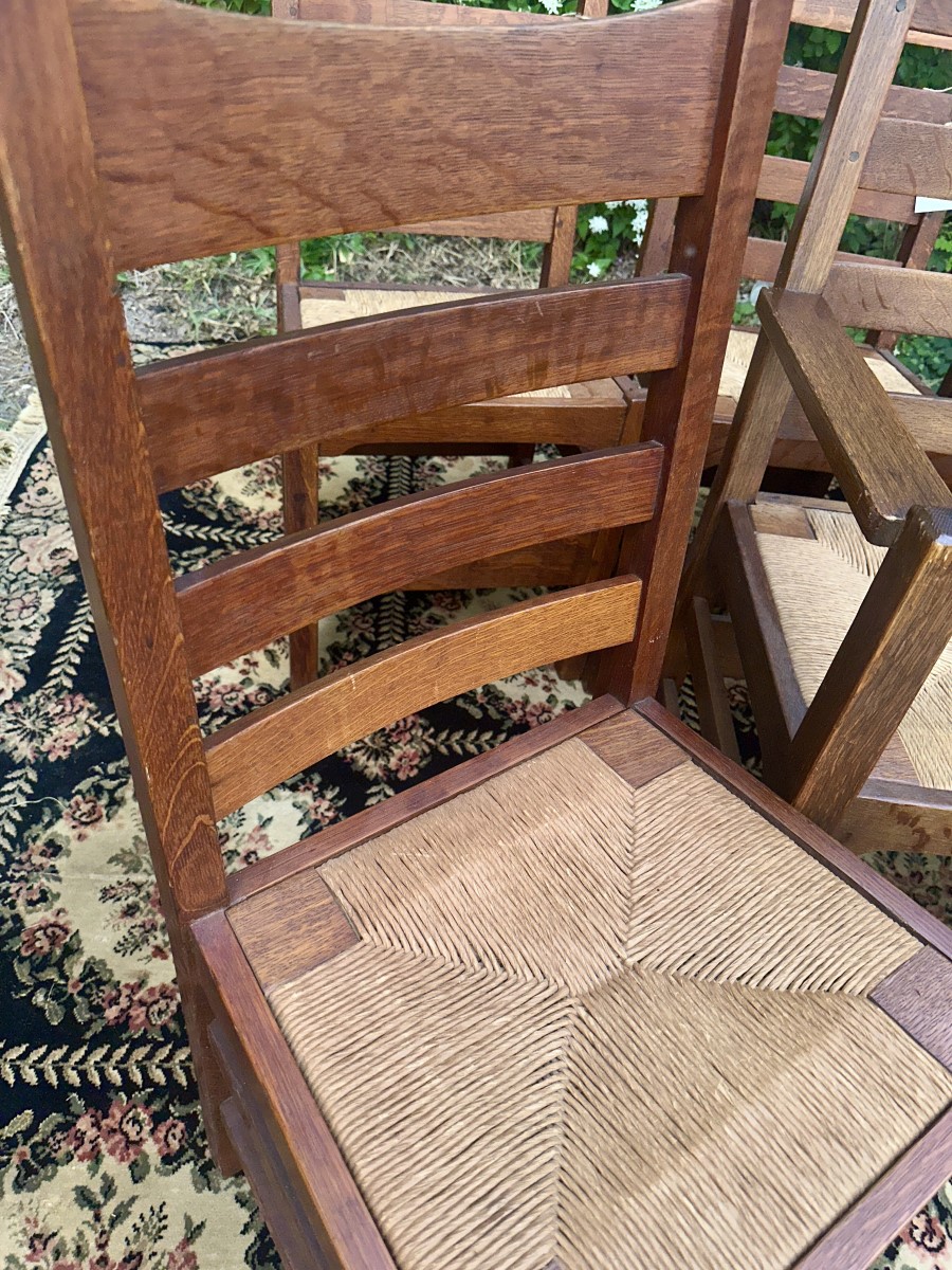 SUPERB Antique Gustav Stickley Dining Chairs Model 352 W7794 - Image 6