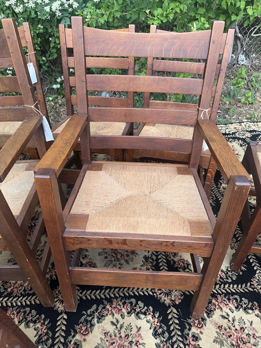 SUPERB Antique Gustav Stickley Dining Chairs Model 352 W7794 - Image 7