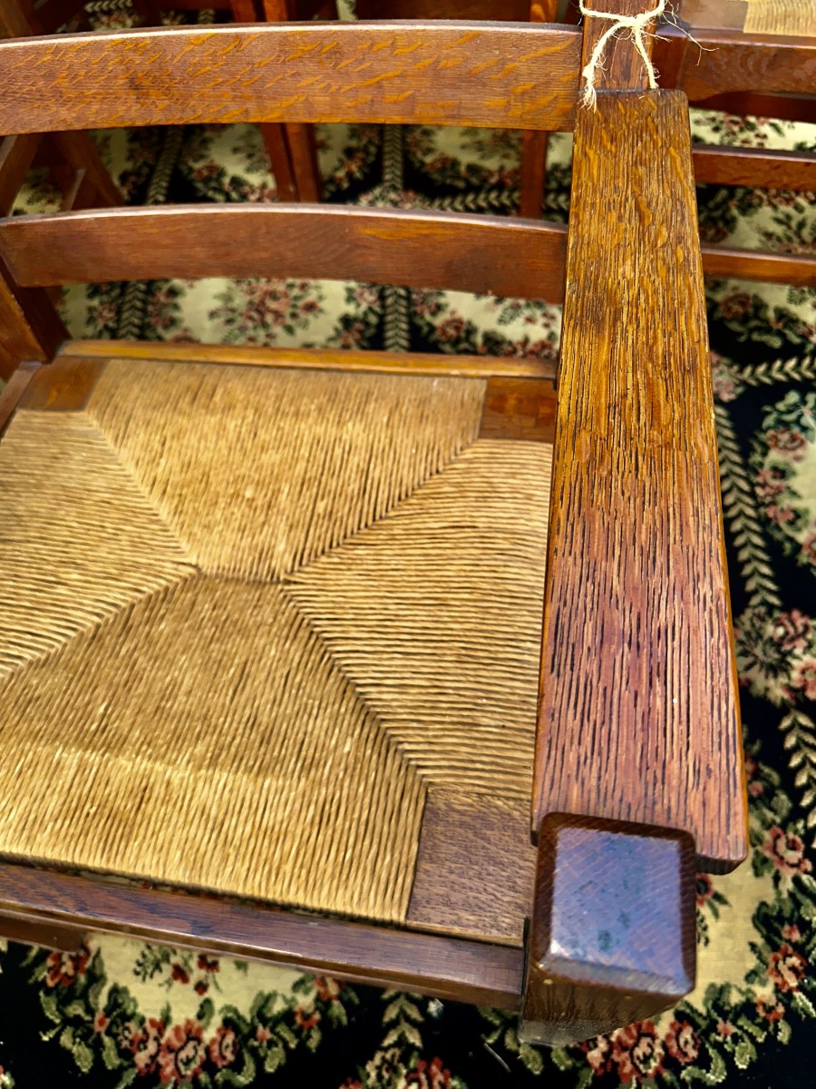SUPERB Antique Gustav Stickley Dining Chairs Model 352 W7794 - Image 8