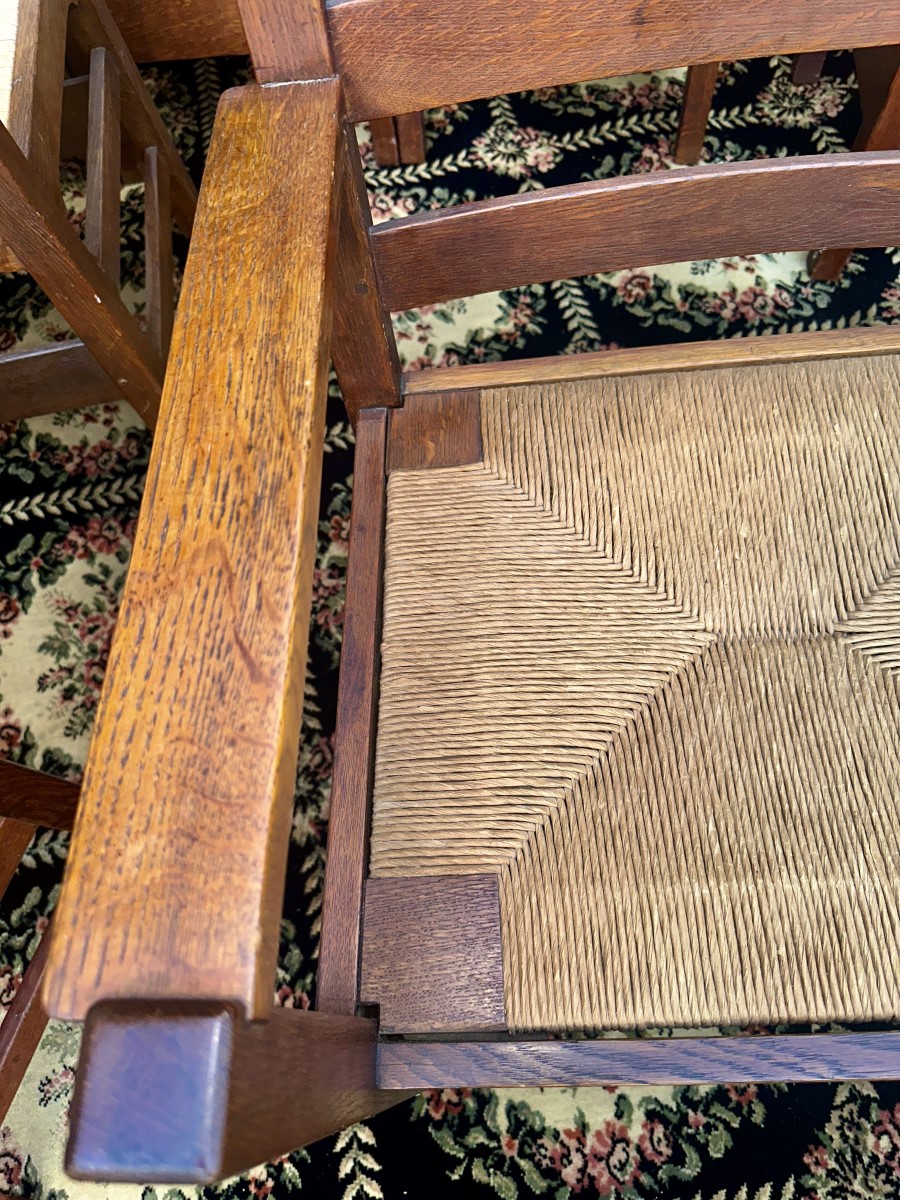 SUPERB Antique Gustav Stickley Dining Chairs Model 352 W7794 - Image 9
