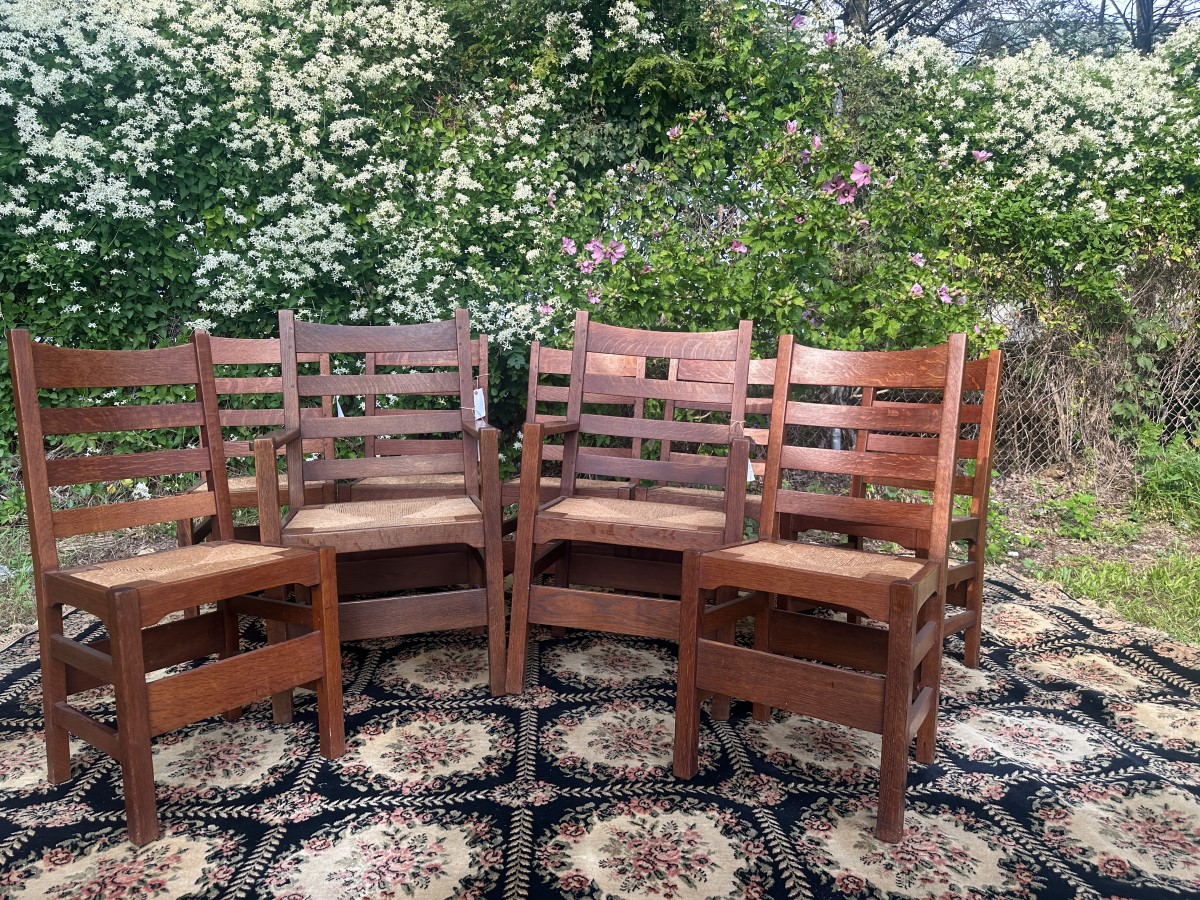 SUPERB Antique Gustav Stickley Dining Chairs Model 352 W7794 - Image 14