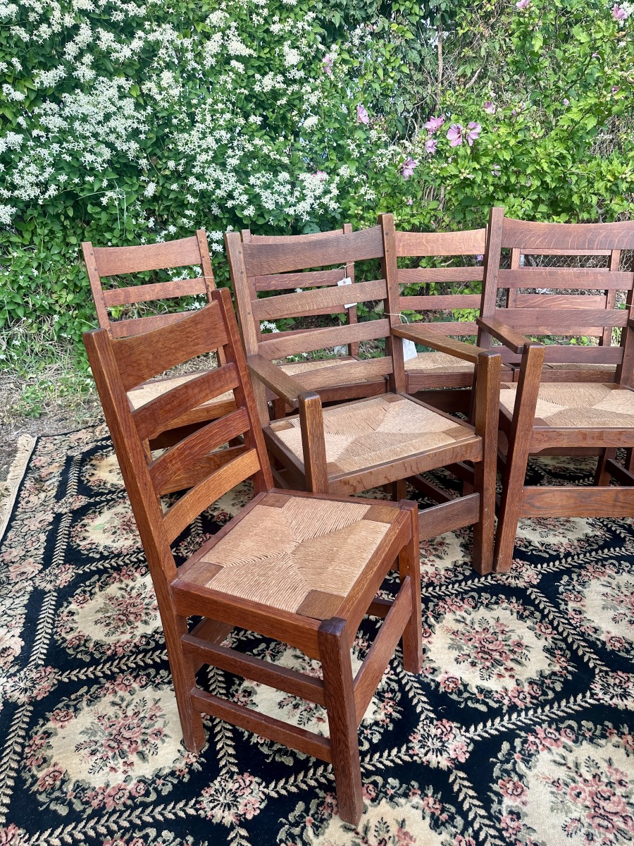 SUPERB Antique Gustav Stickley Dining Chairs Model 352 W7794 - Image 15