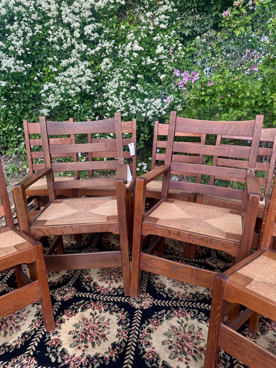 SUPERB Antique Gustav Stickley Dining Chairs Model 352 W7794 - Image 17