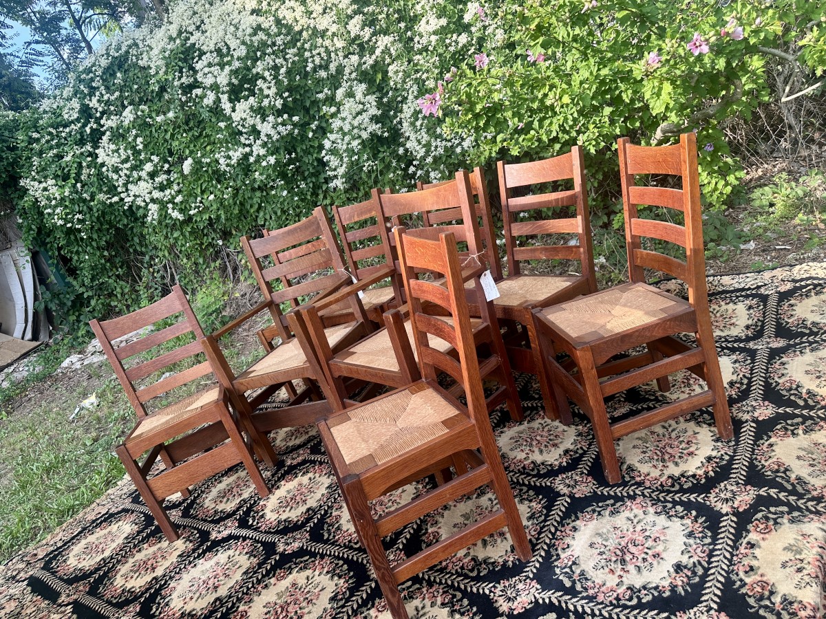 SUPERB Antique Gustav Stickley Dining Chairs Model 352 W7794 - Image 19