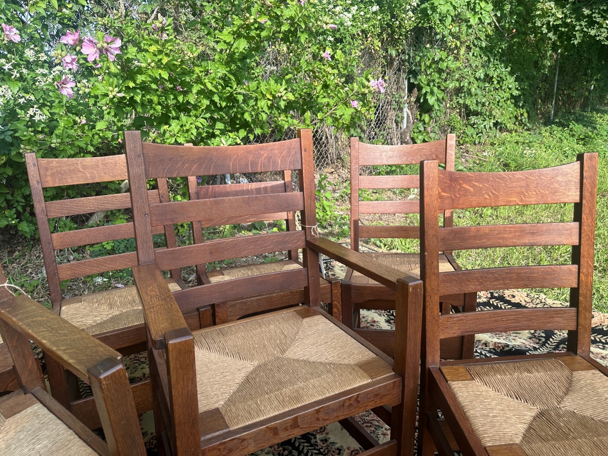 SUPERB Antique Gustav Stickley Dining Chairs Model 352 W7794 - Image 21