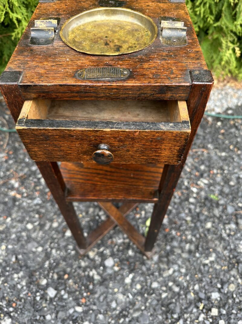 W7764   Antique Arts & Crafts  SMOKING STAND - Image 3