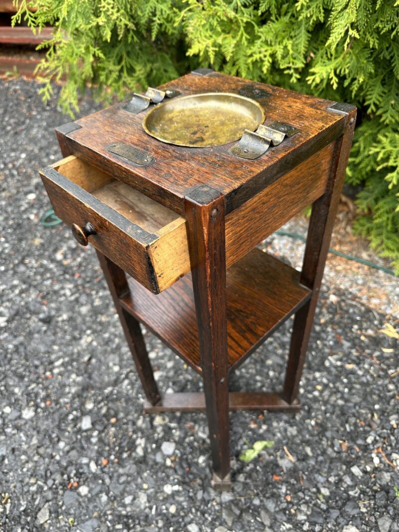 W7764   Antique Arts & Crafts  SMOKING STAND - Image 4
