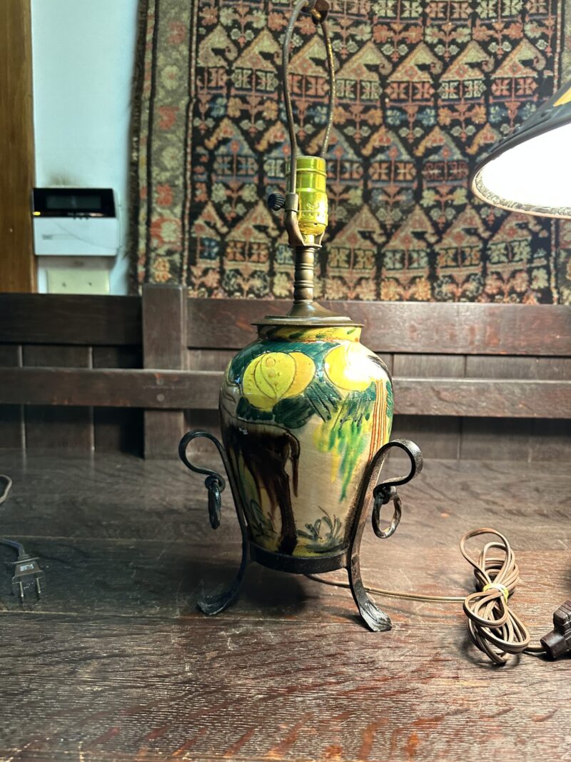 W7788   Arts & Crafts MAJOLICH Table Lamp