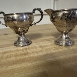 Antique pair of Preisner #172 Sterling Silver Creamer and Sugar set F62