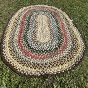 Antique American Hand Braided Rug 5x7 RR4087