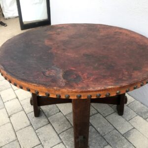 Rare Gustav Stickley Table w/Original Leather w5284
